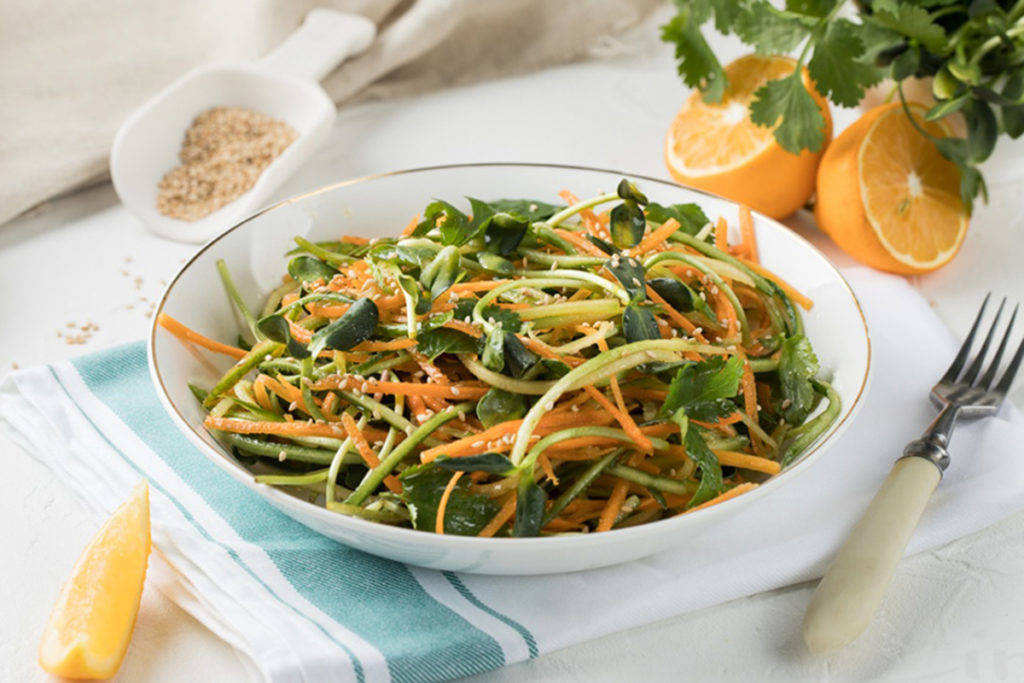 photo recipes salad with sunflower microgreens