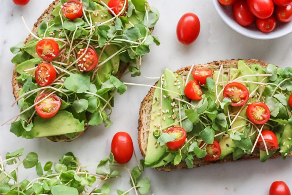 photo recipe for toasts with microgreens