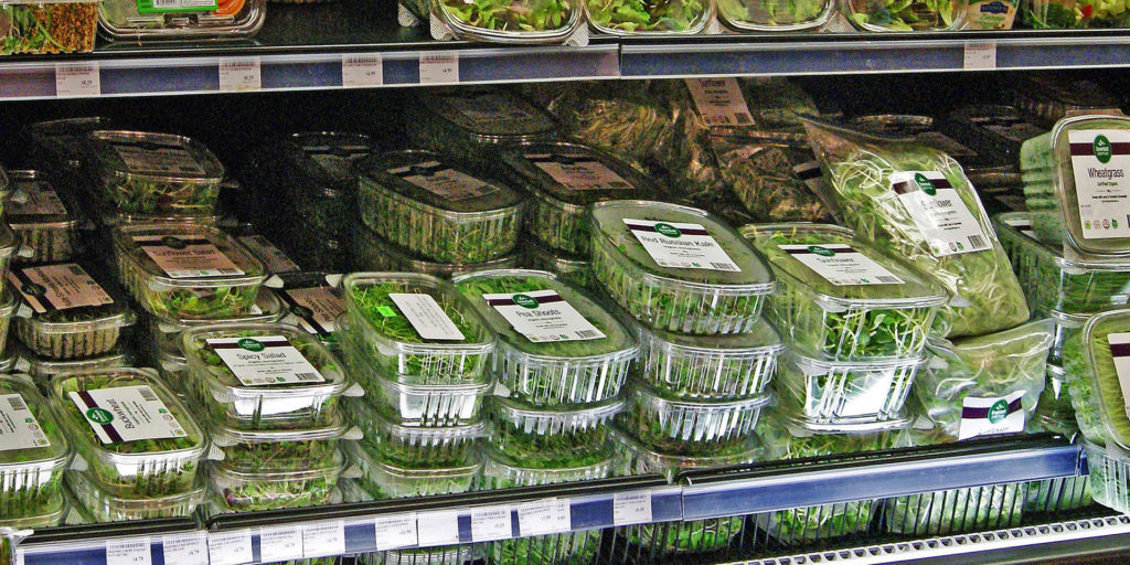 microgreens in the supermarket