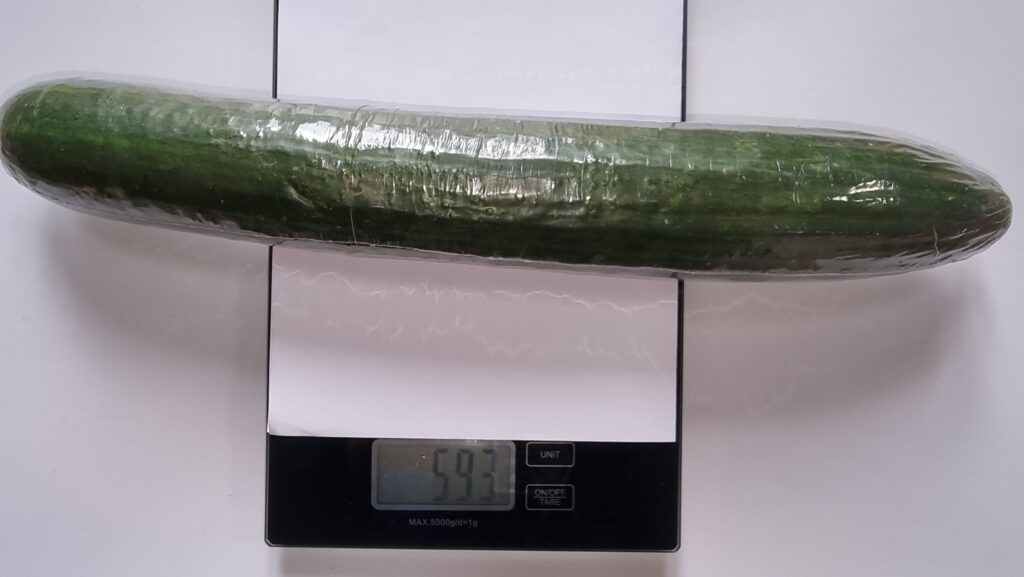cucumber on the scale