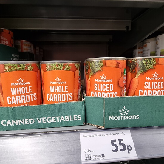 sliced canned carrots