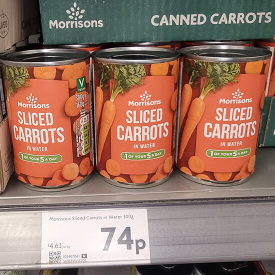 canned carrot slices