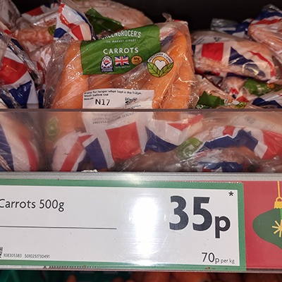 fresh washed packed carrots