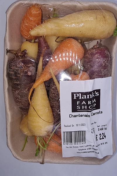 fresh colored carrots