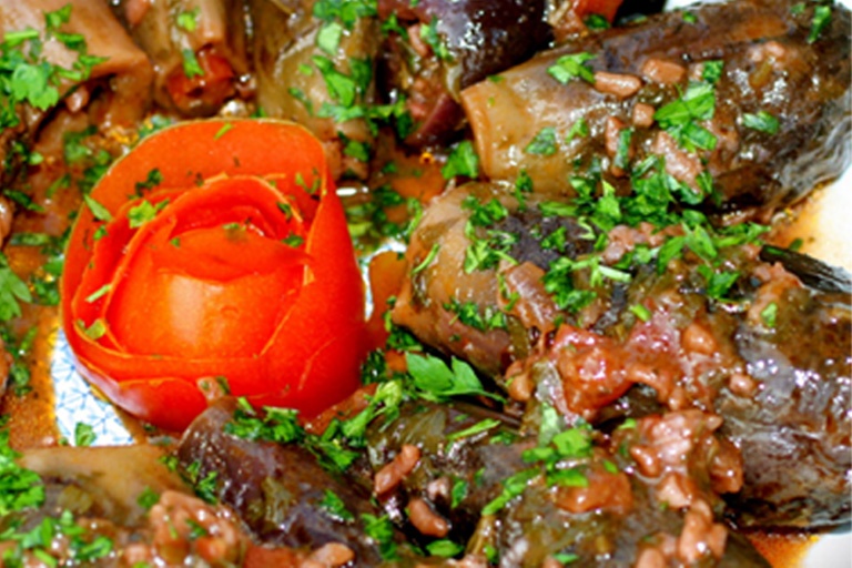 Authentic Georgian recipe – herb-stuffed eggplants with garlic and greens